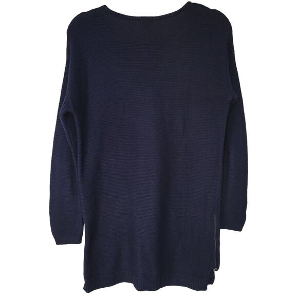 Talbots Womens Blue Long Sleeve Knit Sweater Tunic with Zipper Size S - Picture 2 of 6